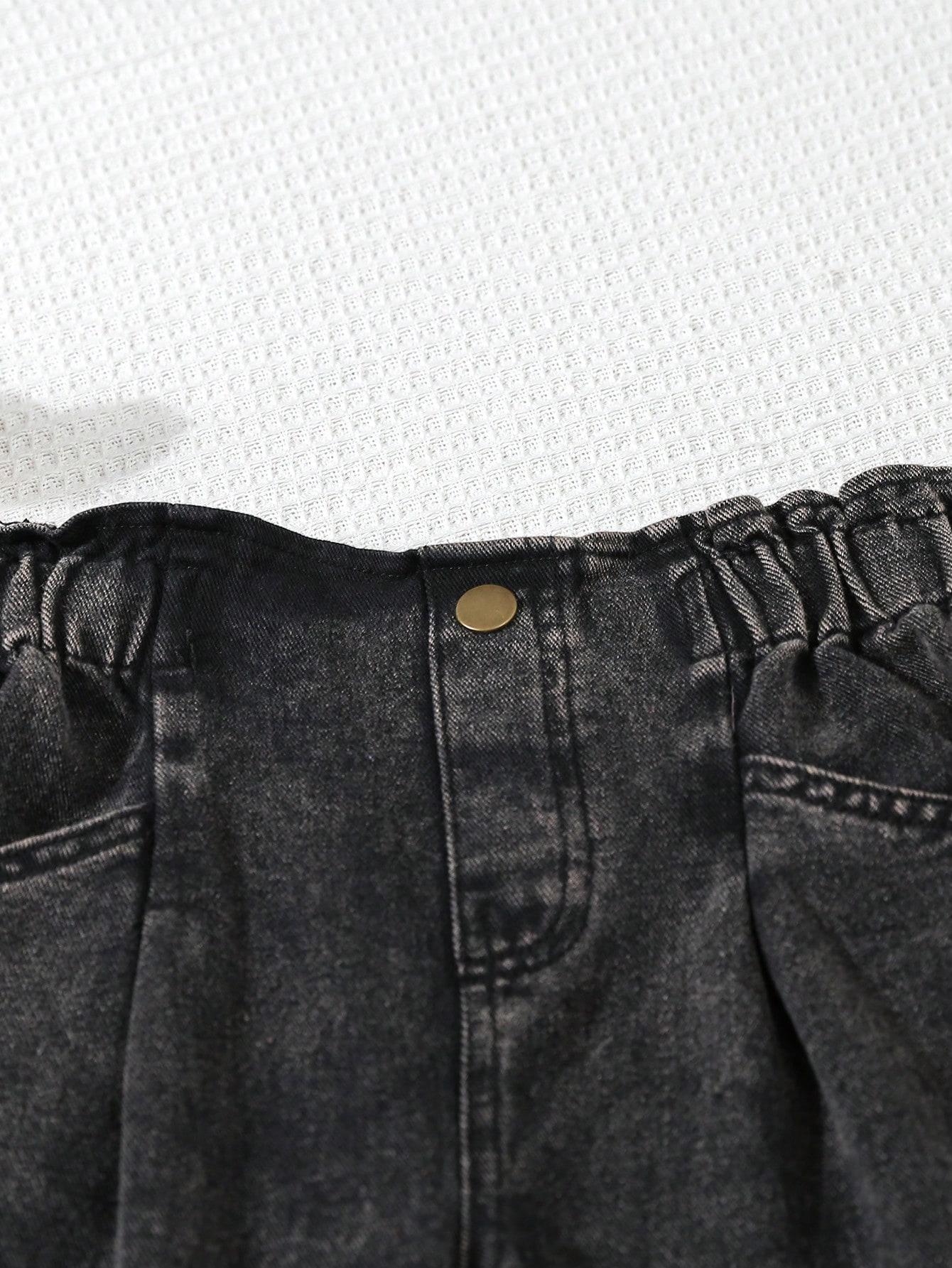 CZARNE SPODNIE JEANS HAFT