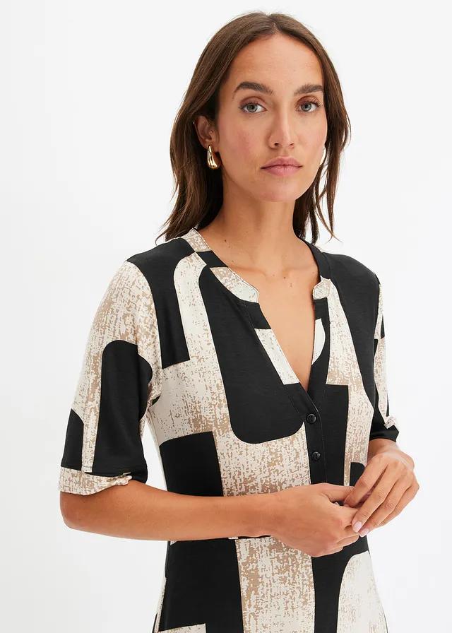 MAXI SUKIENKA V-NECK PRINT 