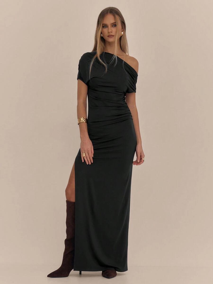 CZARNA MAXI SUKIENKA