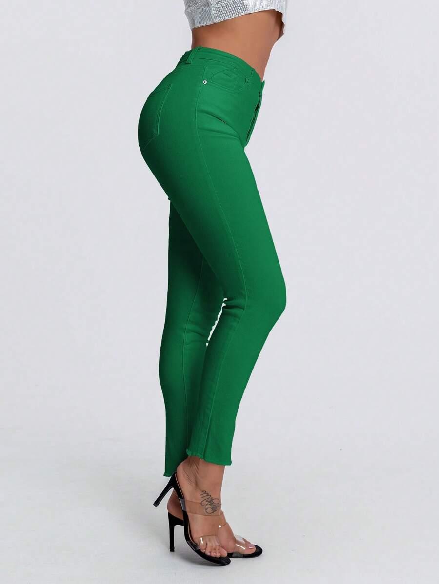 ZIELONE SPODNIE JEANS