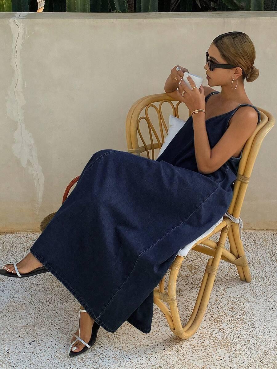 maxi jeansowa sukienka oversize