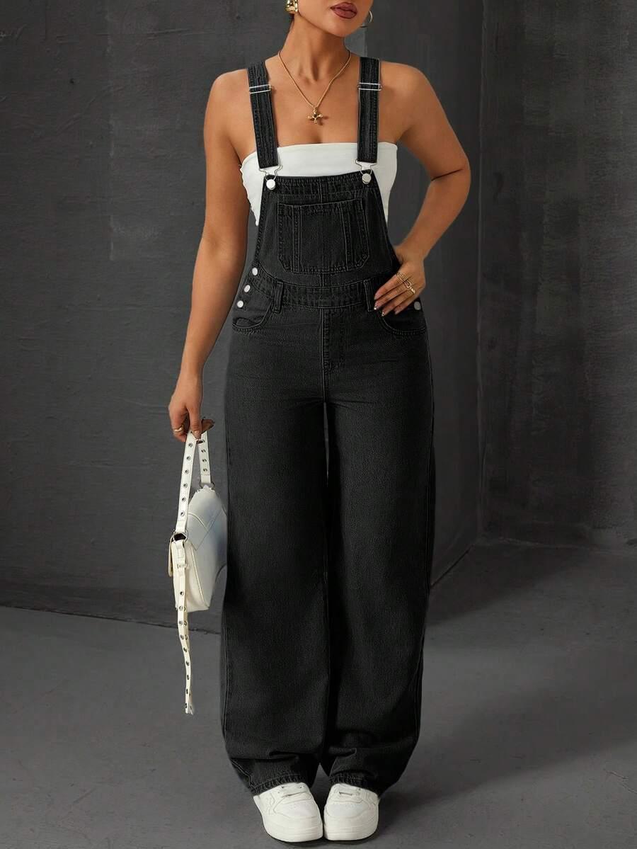 CZARNY KOMBINEZON JEANS