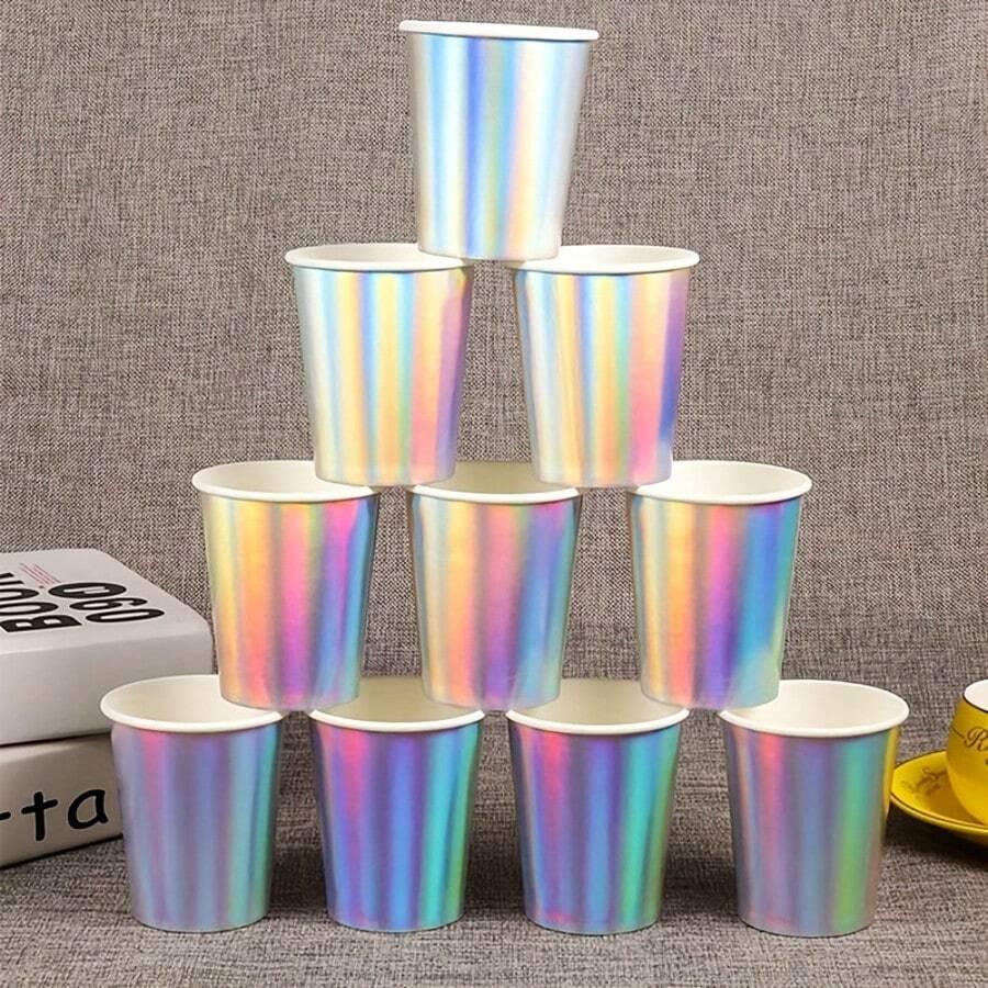 HOLOGRAFICZNE KUBKI PAPIEROWE 50-pack