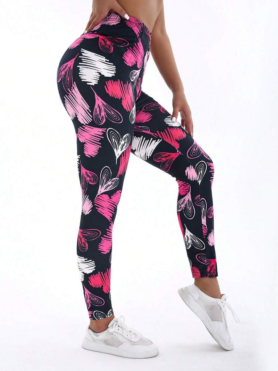 legginsy nadruk serca