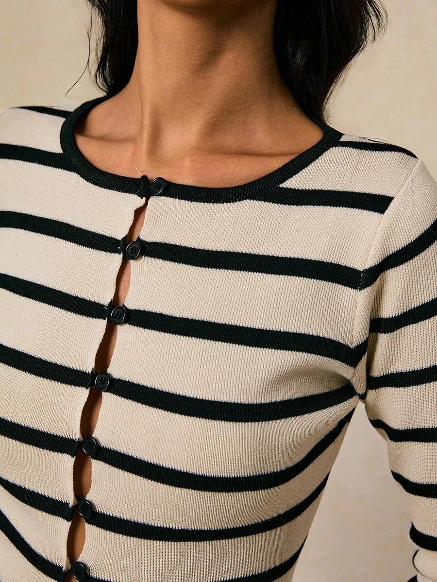 SWETER ROZPINANY wzór paski
