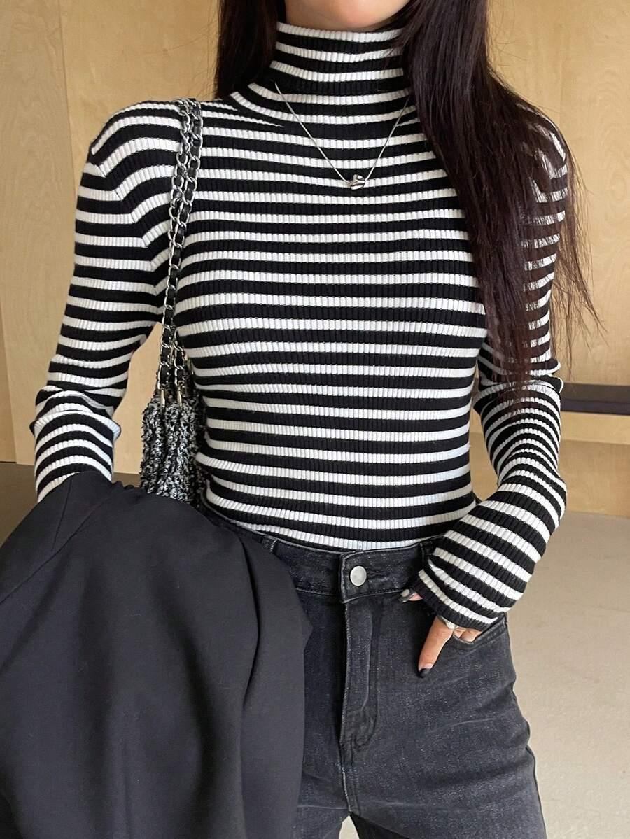 sweter w paski golf