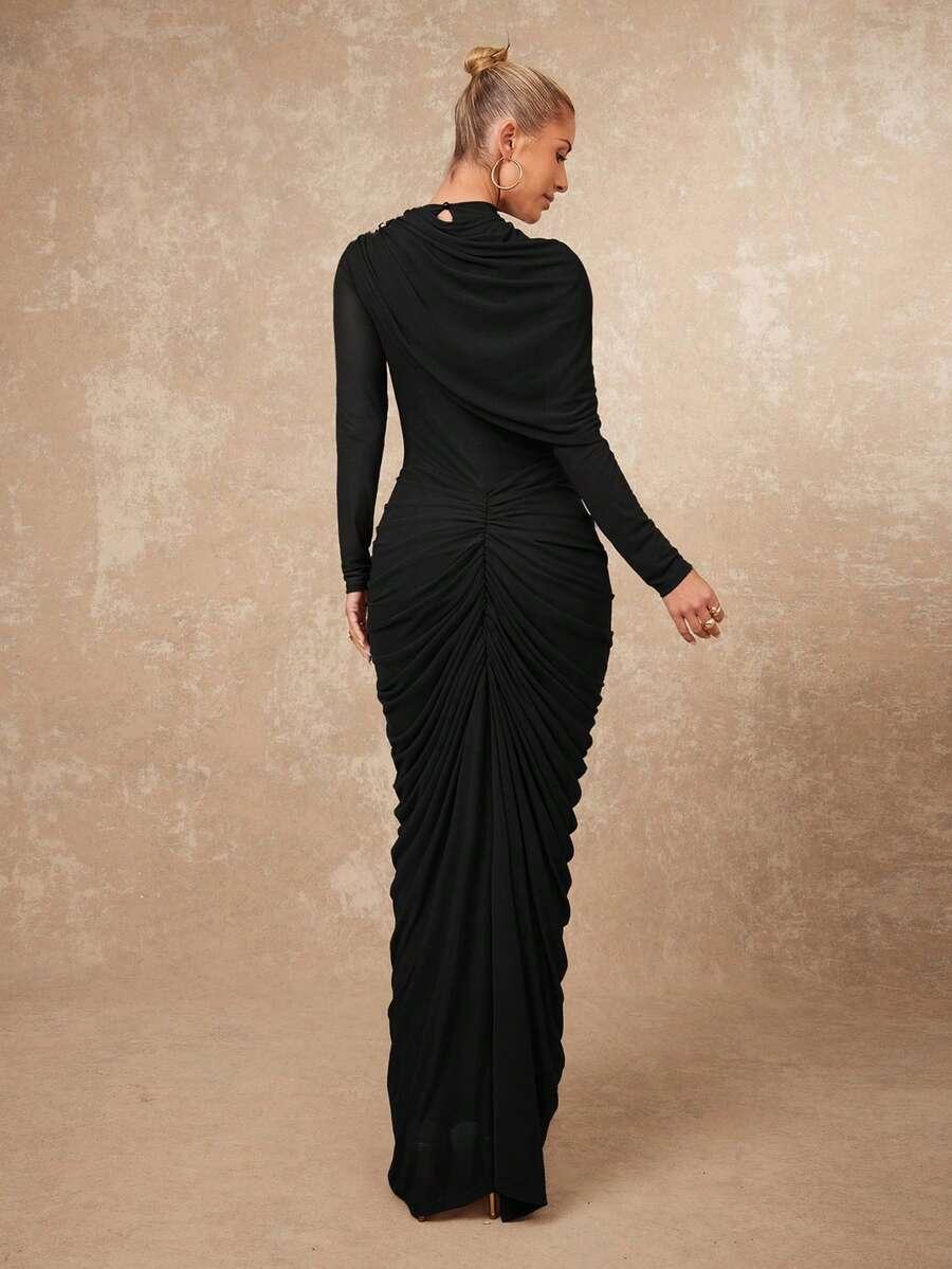 CZARNA MAXI SUKIENKA