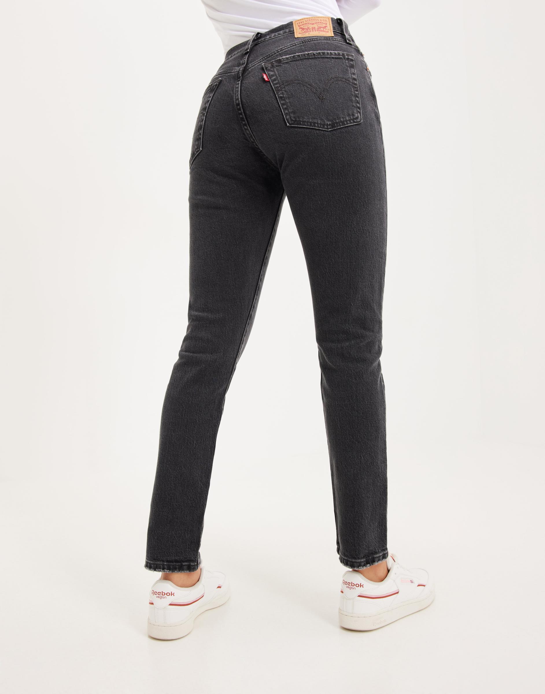 CZARNE SPODNIE JEANS 501 ZWĘŻANE NOGAWKI GUZIKI