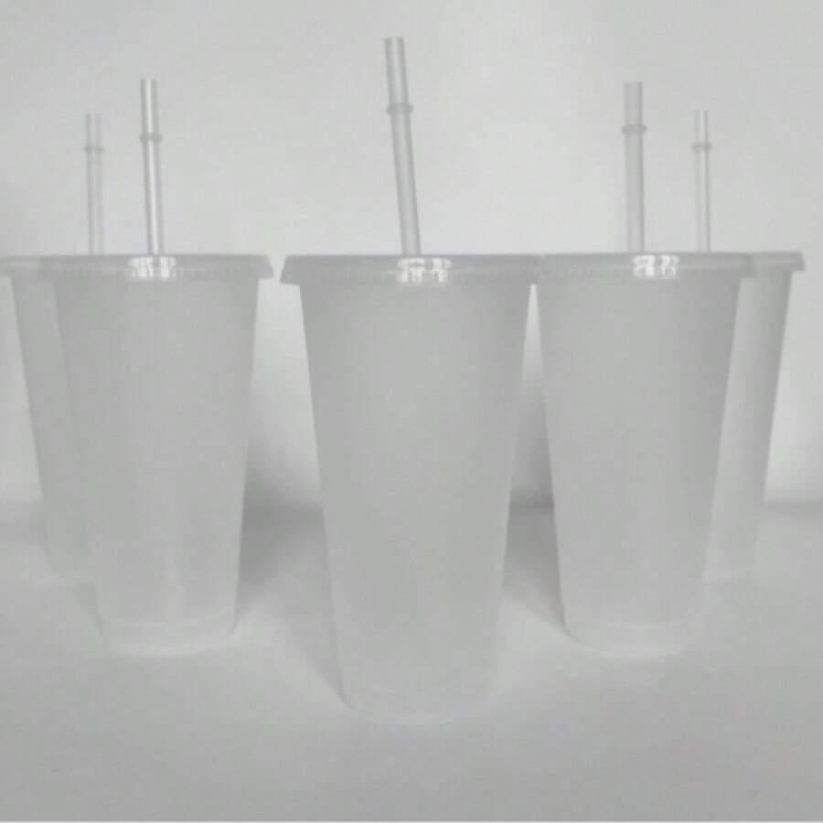 jednorazowy kubek ze słomką 5-pack