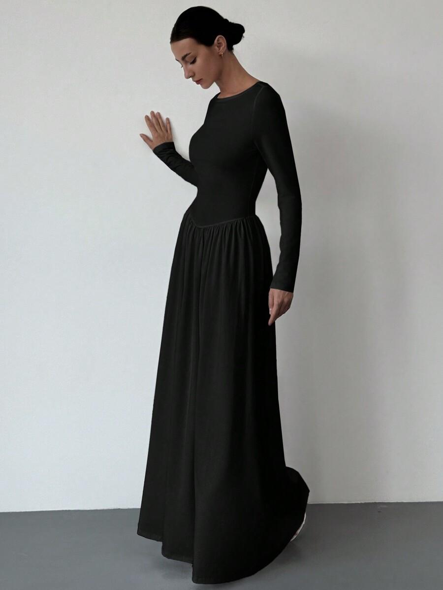 CZARNA MAXI SUKIENKA