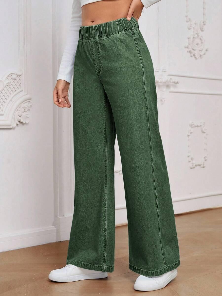 ZIELONA SPODNIE JEANS