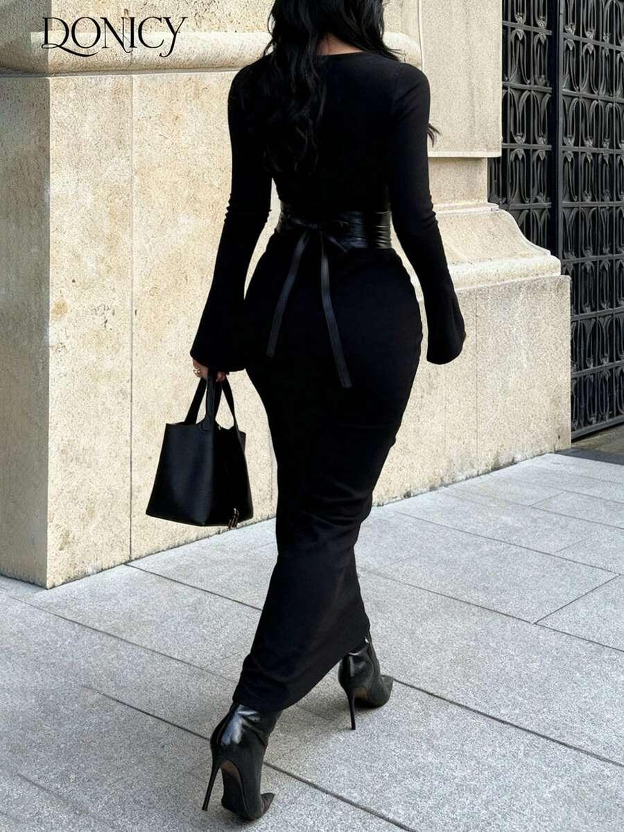 CZARNA MAXI SUKIENKA