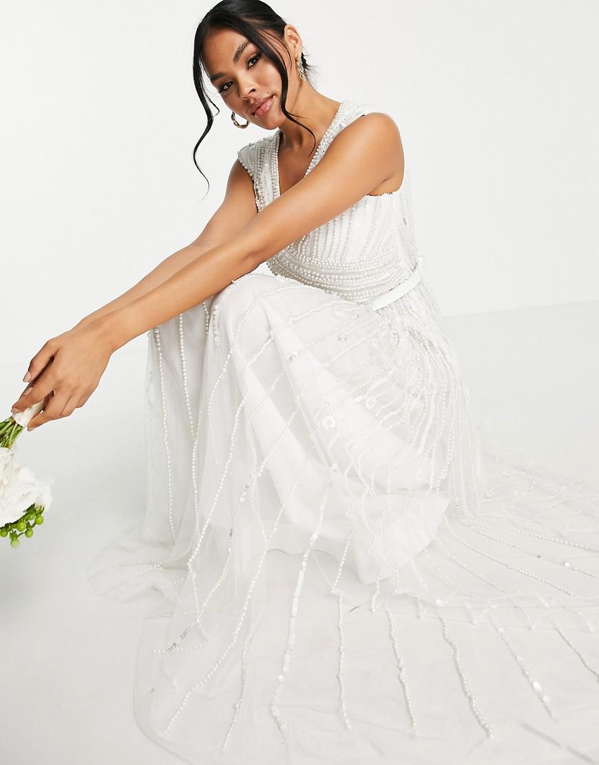 suknia ślubna zdobienia perełki cekiny