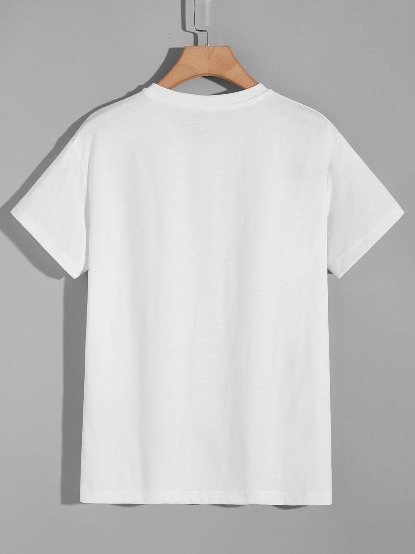 biały t-shirt casual