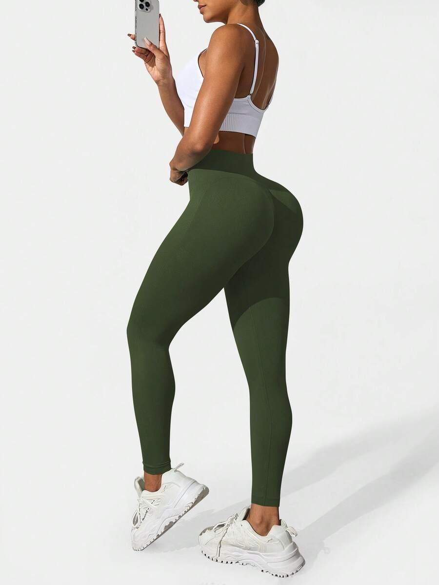 zielone legginsy wysoki stan 