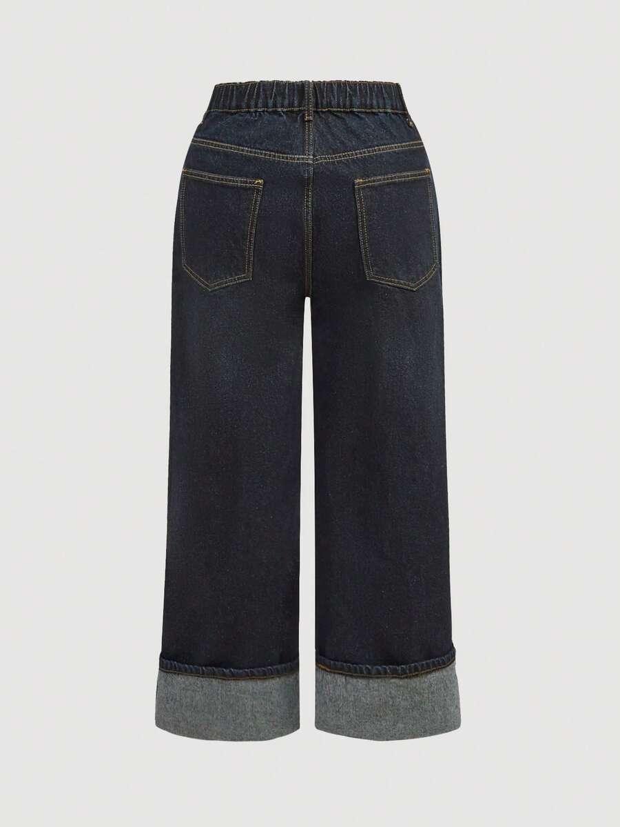 GRANATOWE SPODNIE JEANS