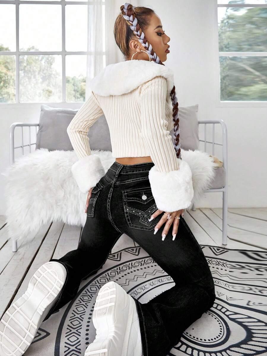 czarne jeansy wysoki stan