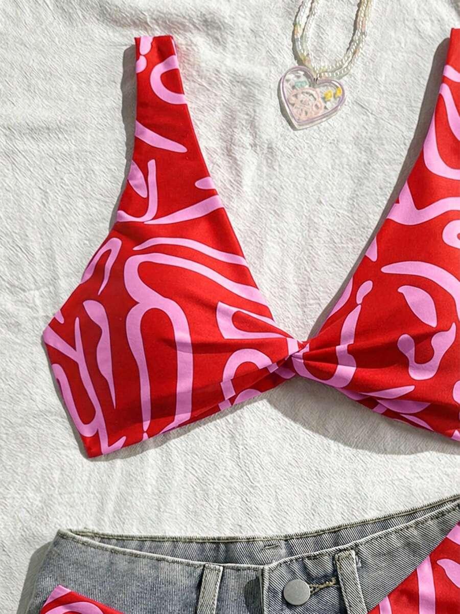 DWUCZĘŚCIOWY STRÓJ KĄPIELOWY print
