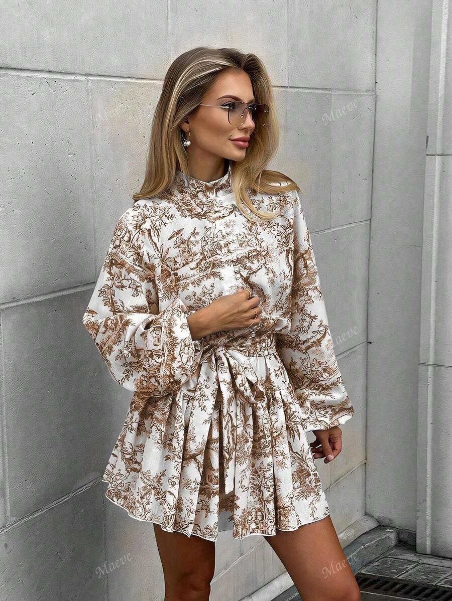  MINI SUKIENKA DŁUGI RĘKAW PRINT