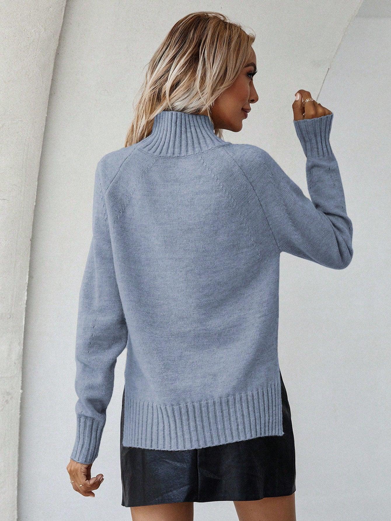 klasyczny dzianinowy sweter stójka 