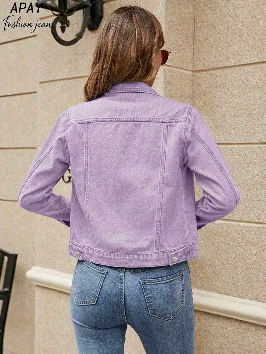 fioletowa kurtka jeans