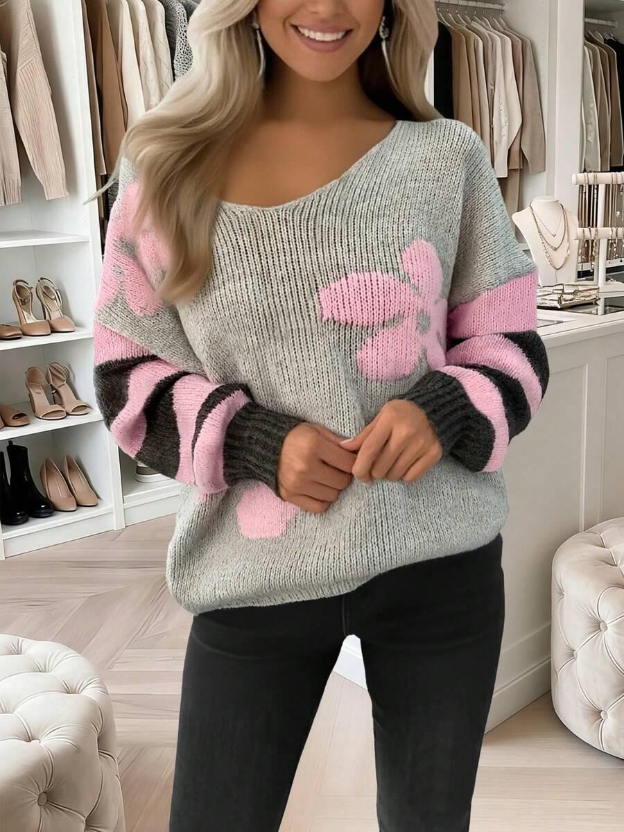 kolorowy sweter print 