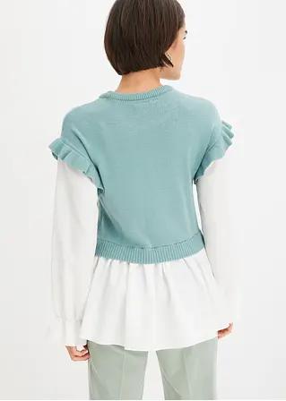 SWETER Z WSTAWKĄ KOSZULOWĄ