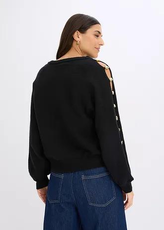 czarny sweter guziki 