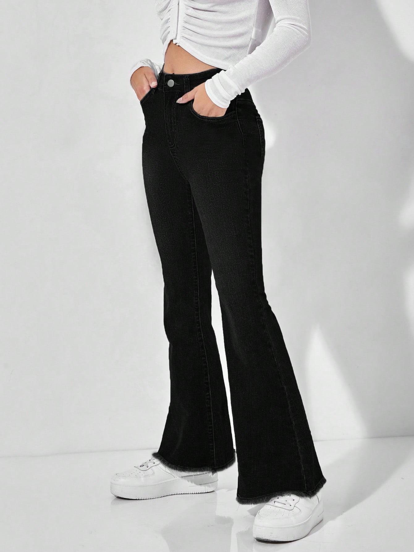CZARNE SPODNIE JEANS DZWONY FLARE