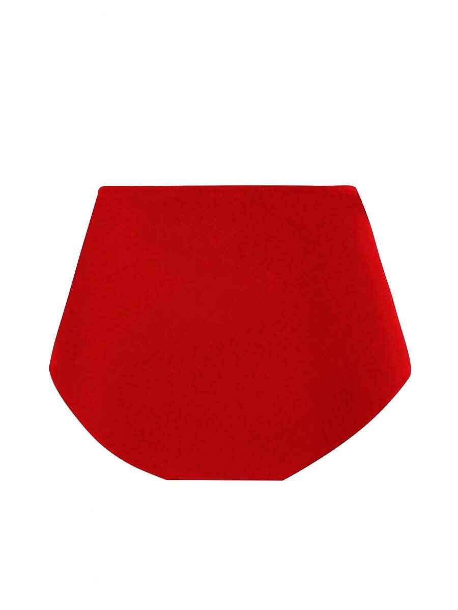czerwony dół od bikini