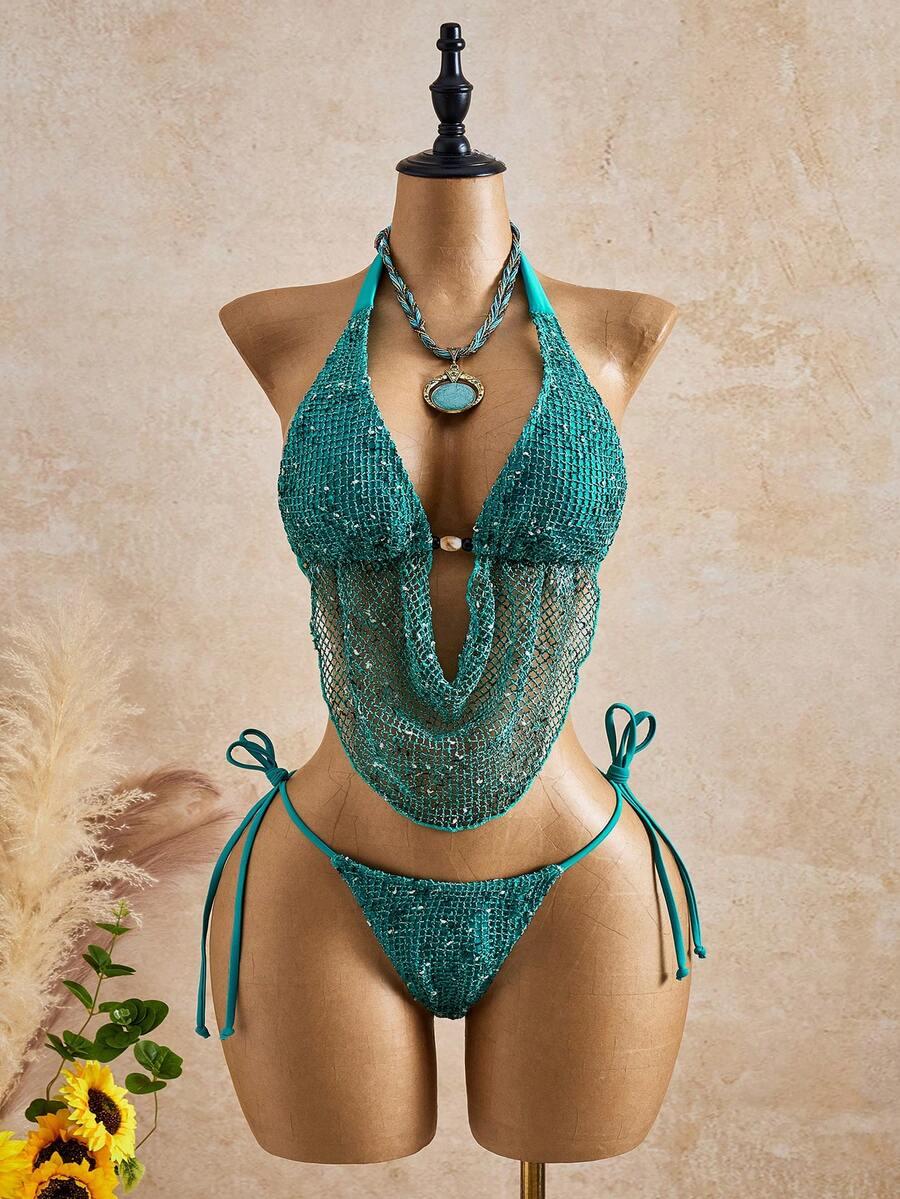 ZIELONY TRZYCZĘŚCIOWY KOMPLET BIKINI