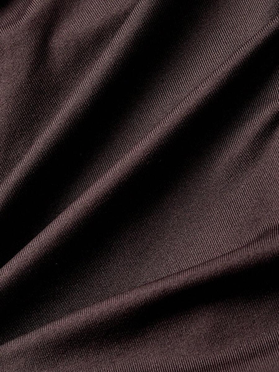 BRĄZOWA BLUZKA V-NECK