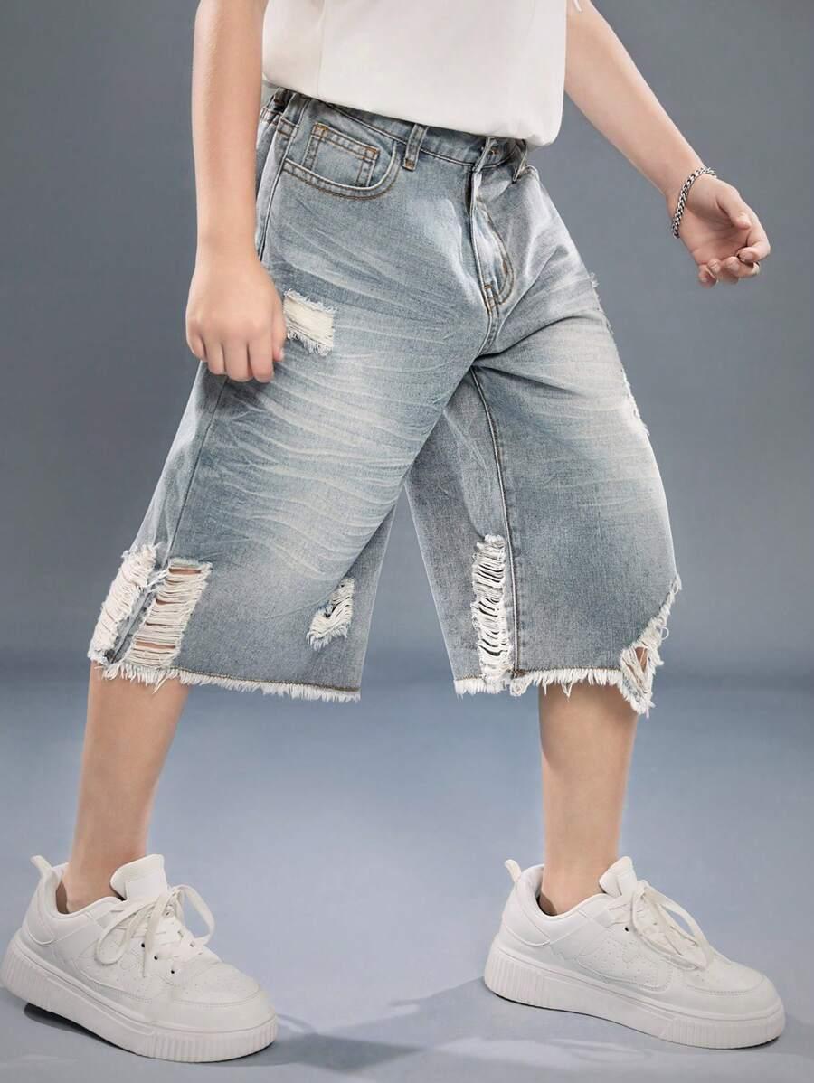 krótkie spodenki jeansowe