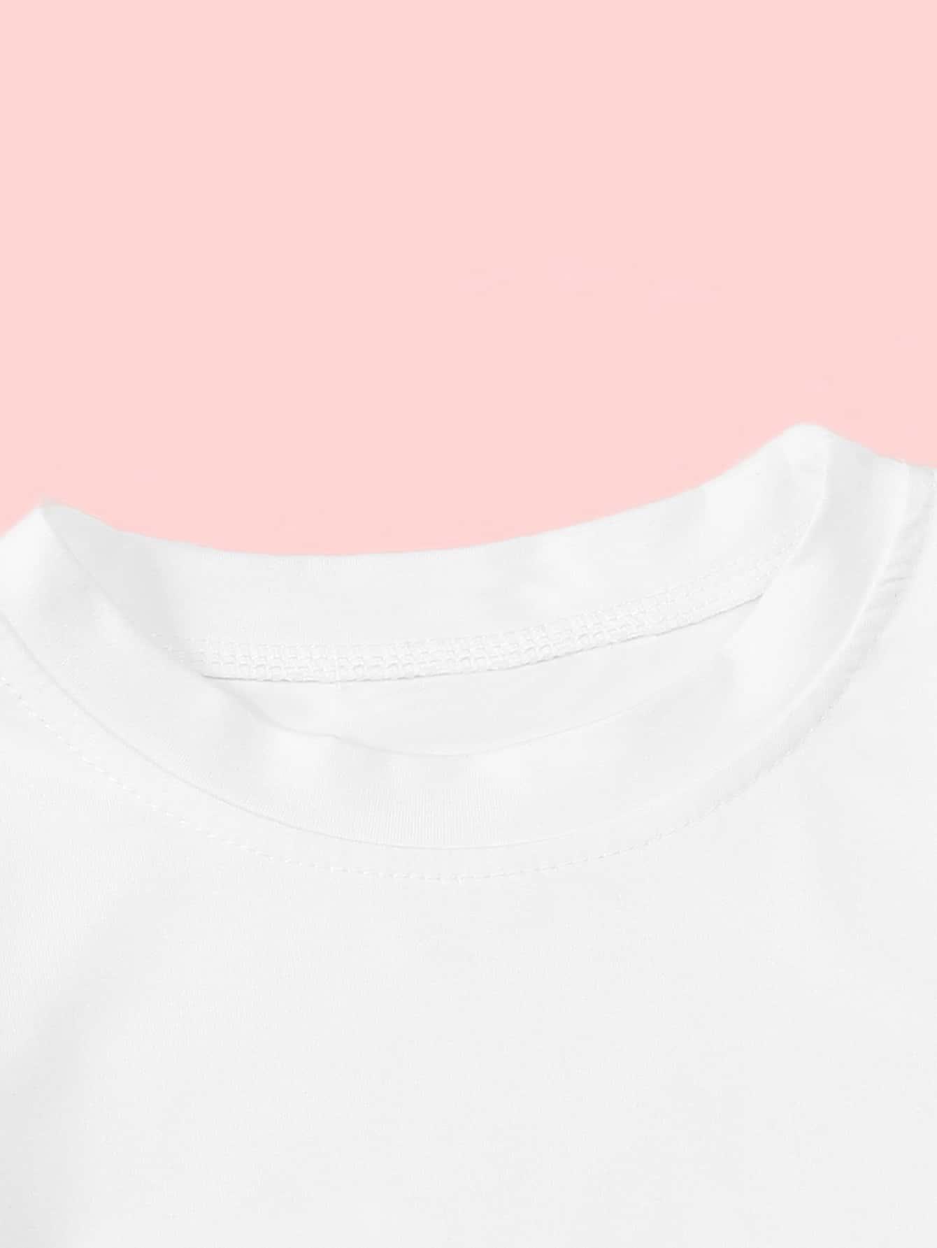 biały t-shirt print