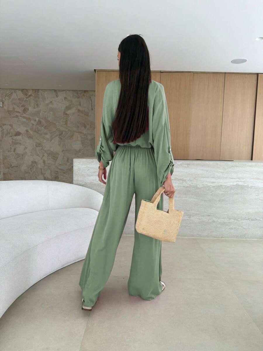 zielone spodnie casual