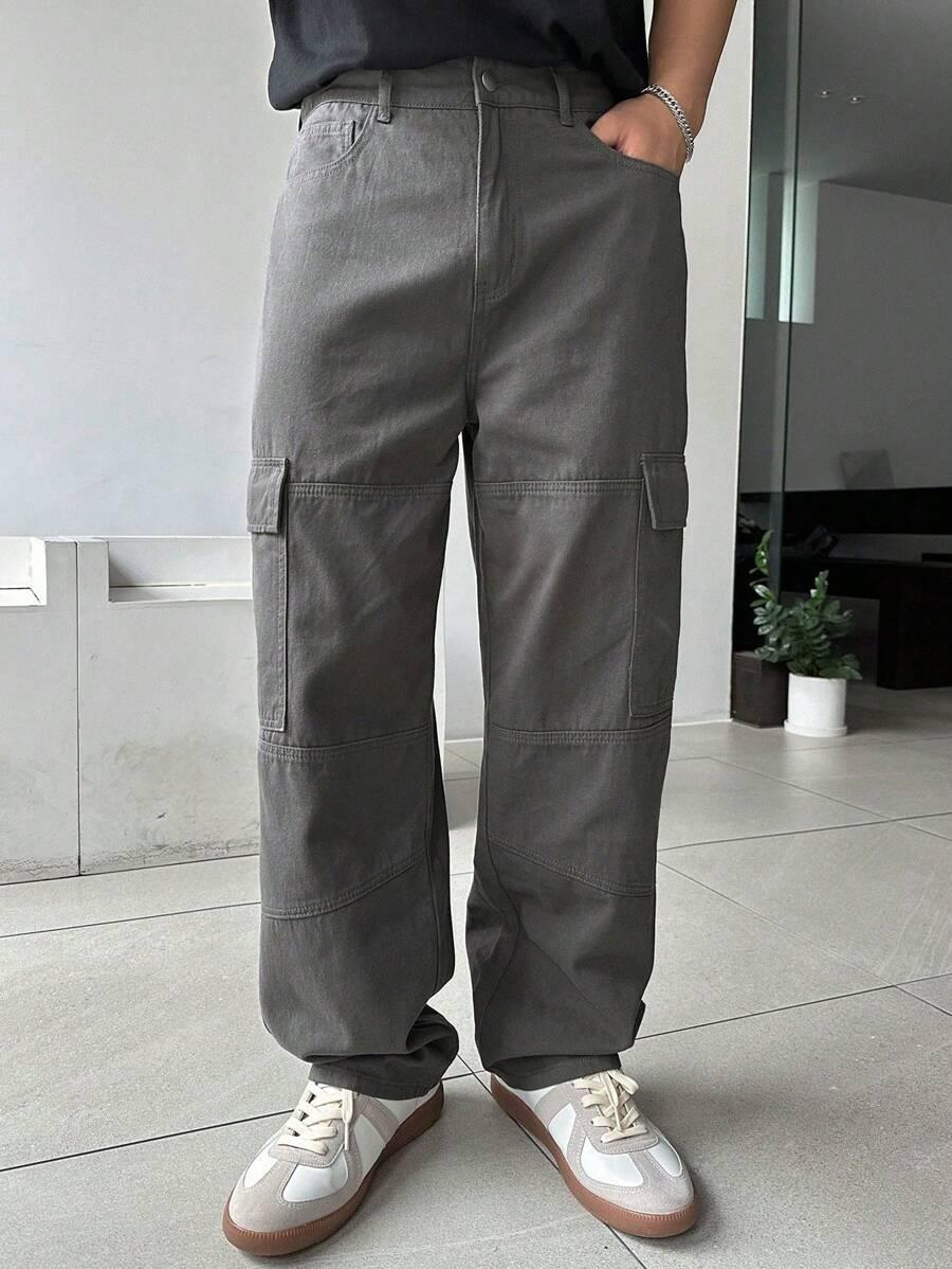 SZARE SPODNIE JEANS