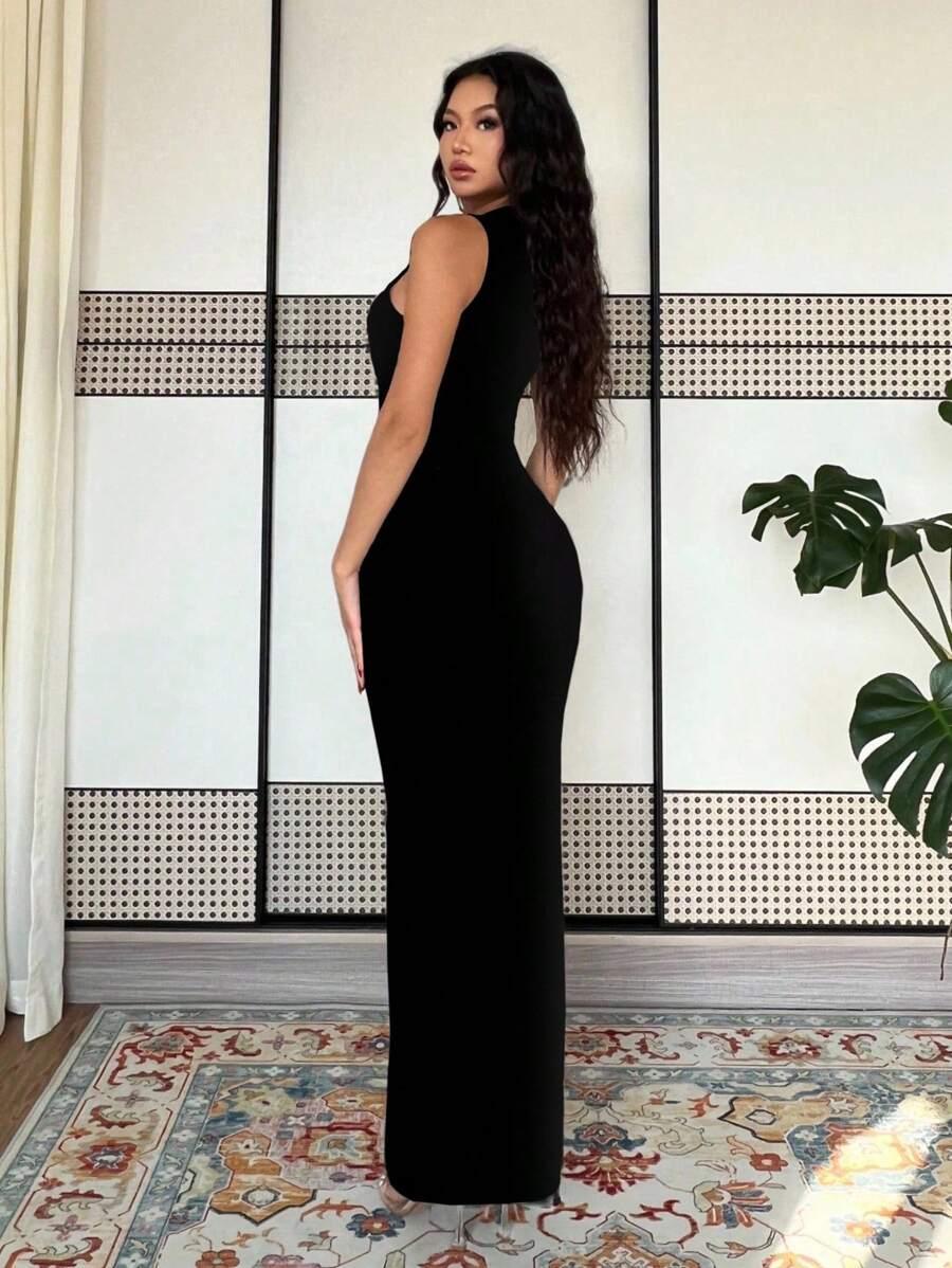 CZARNA MAXI SUKIENKA