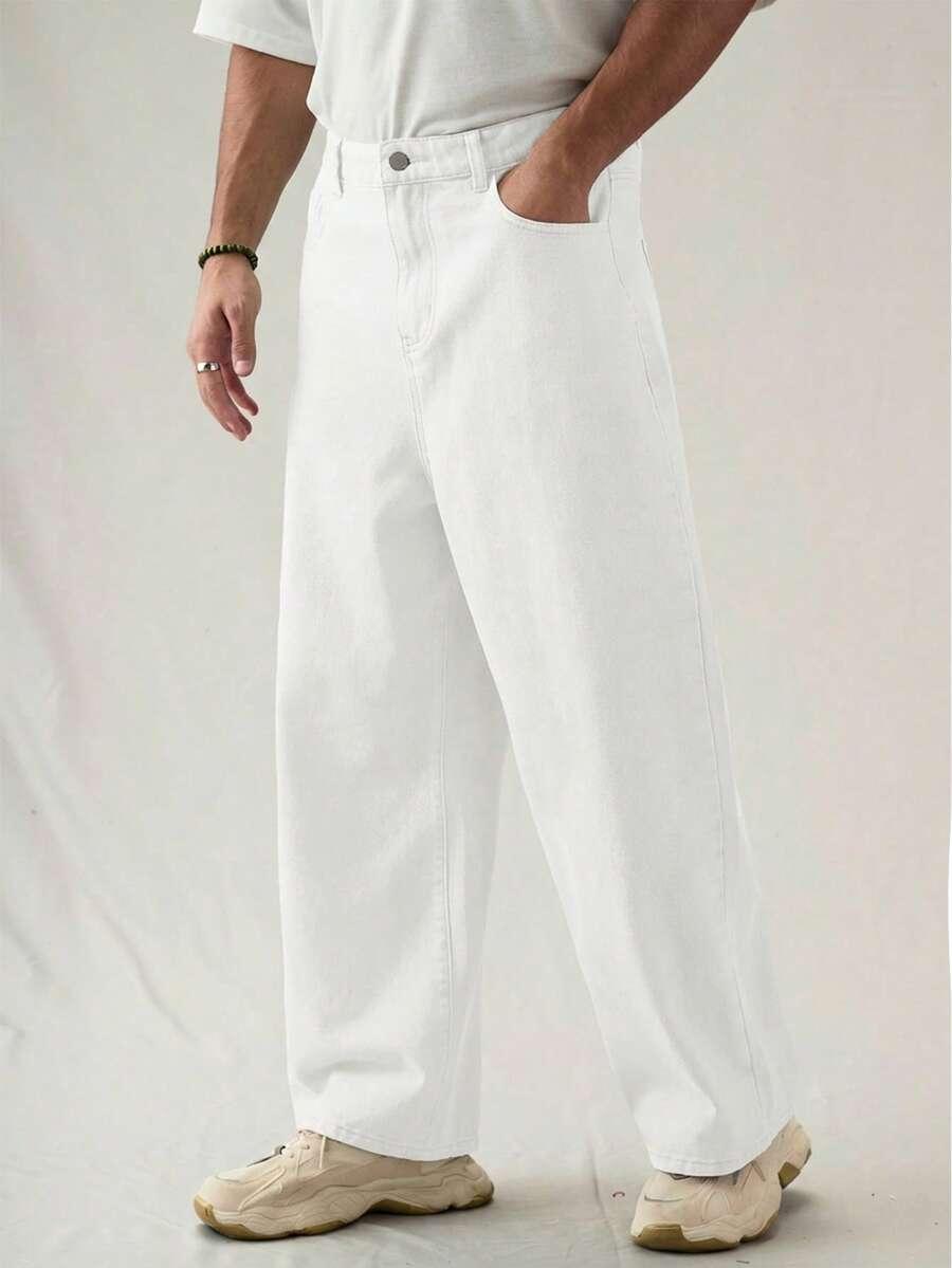 BIAŁE SPODNIE JEANS