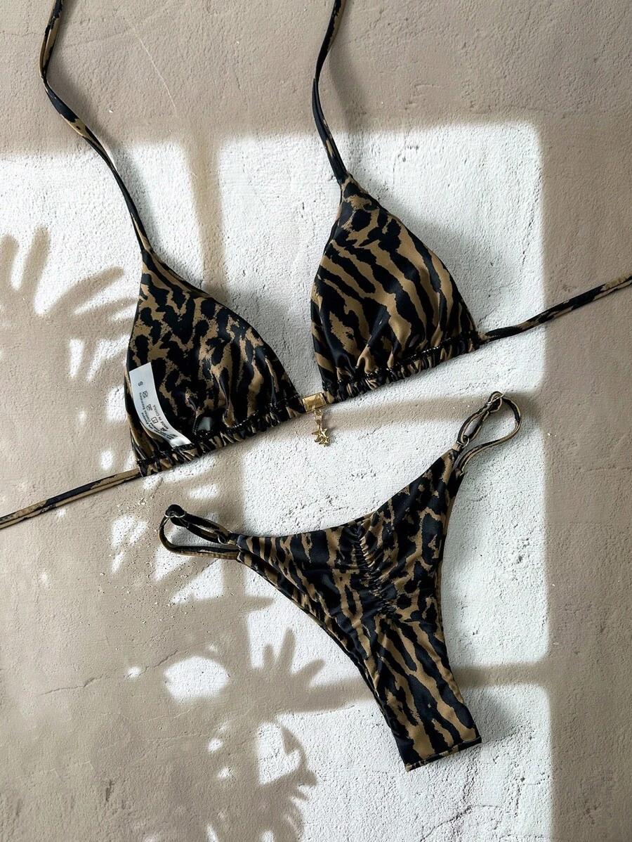 DWUCZĘŚCIOWY STRÓJ KĄPIELOWY animal print