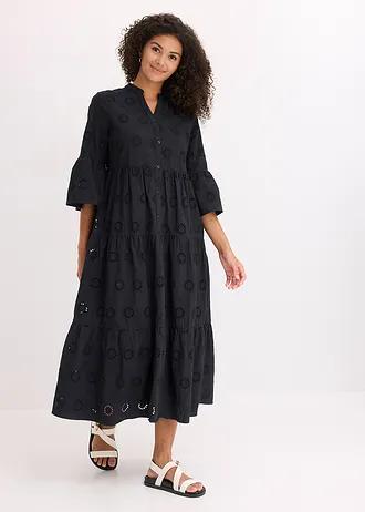 CZARNA MAXI SUKIENKA V-NECK 