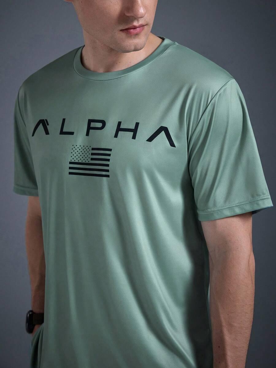 zielony t-shirt nadruk