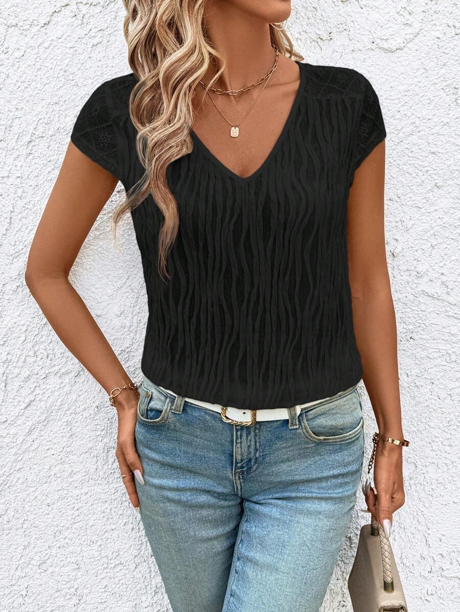 czarna bluzka v neck