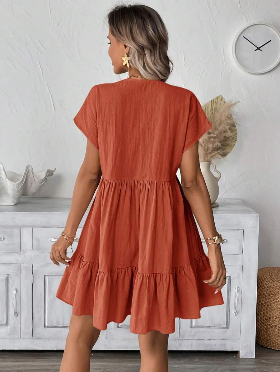 sukienka krótki rękaw v-neck
