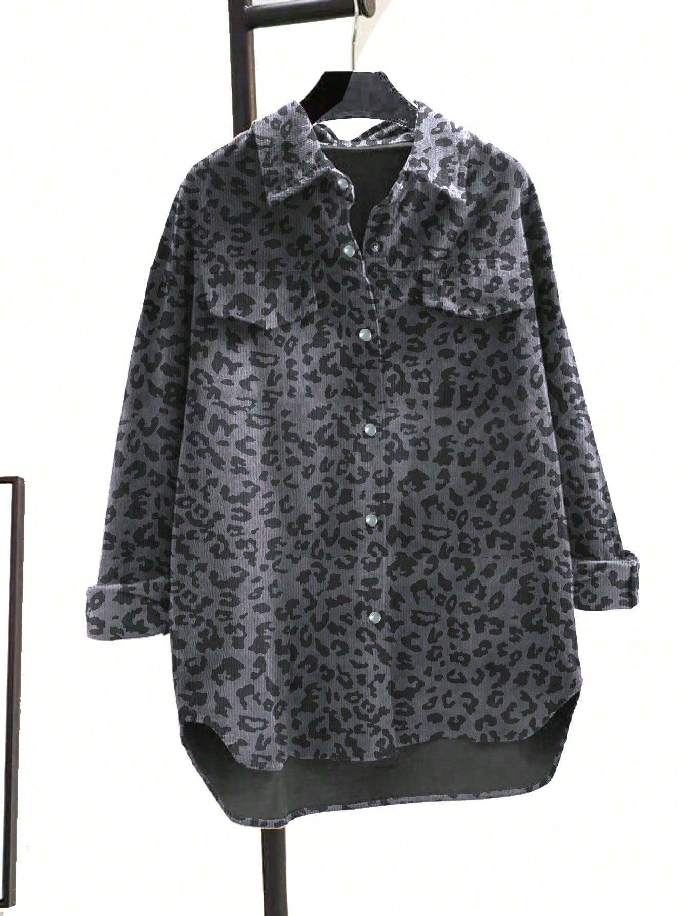 szara koszula animal print
