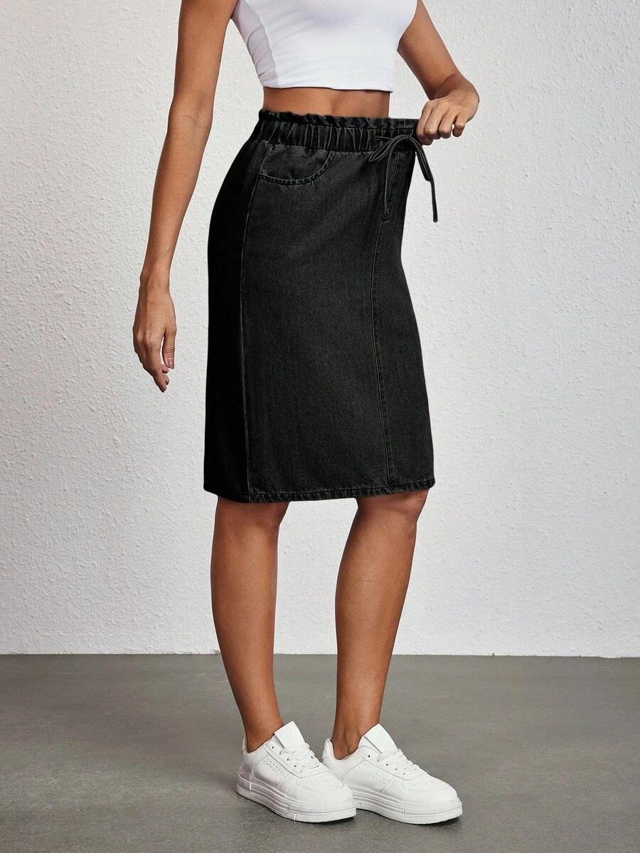 CZARNA SPÓDNICA JEANS