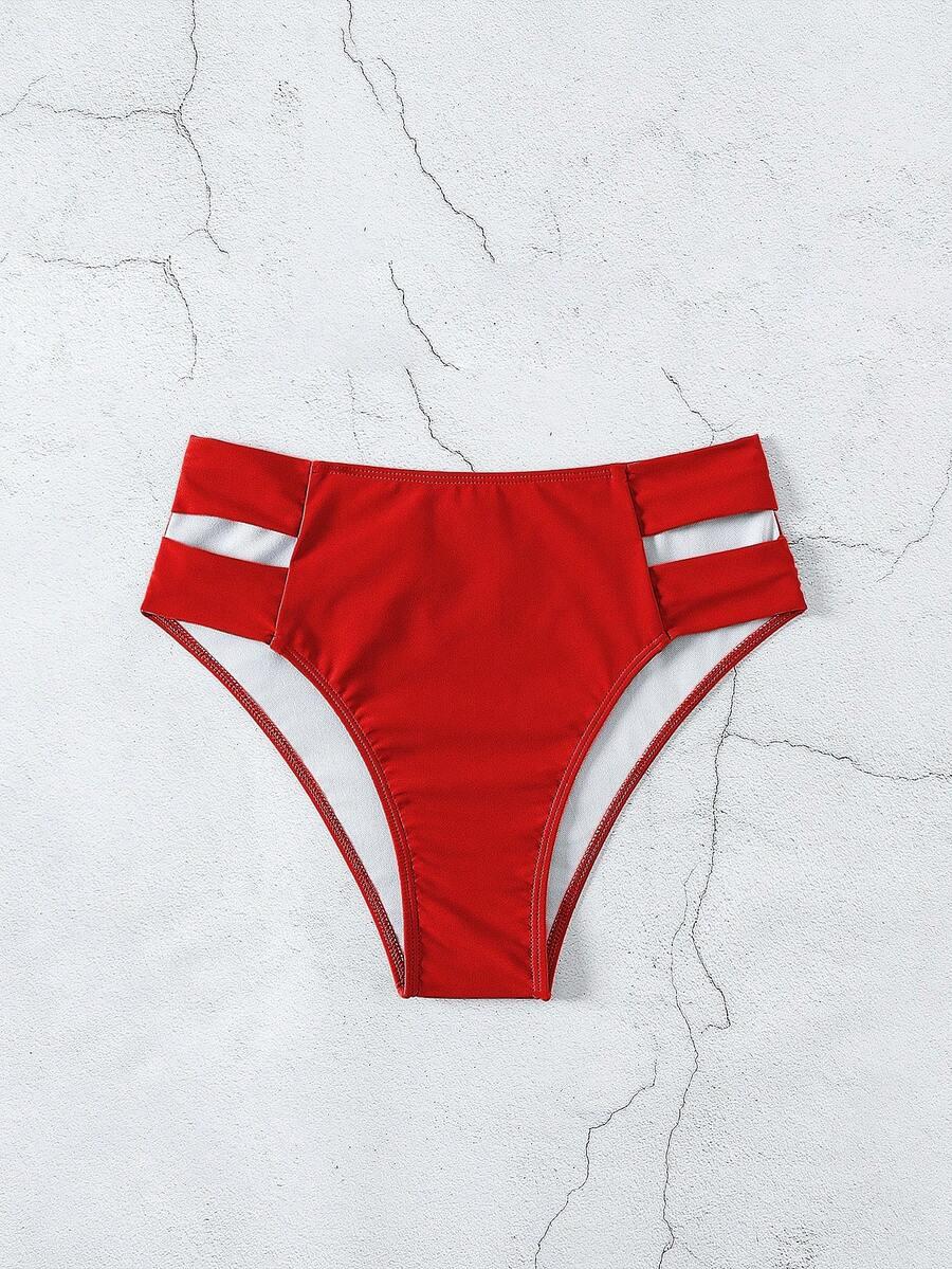 czerwony dół od bikini wycięcia