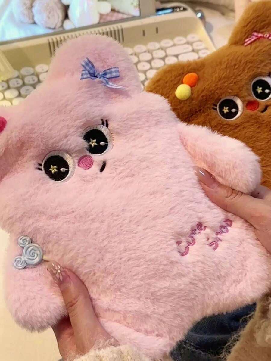 różowy fluffy termofor miś