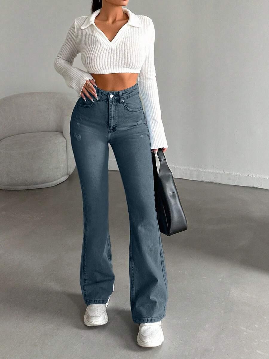 spodnie jeans dzwony