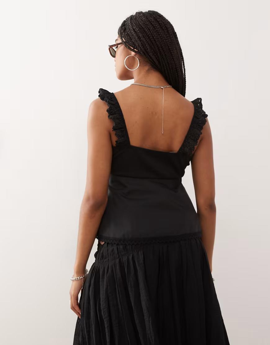 czarny top v-neck