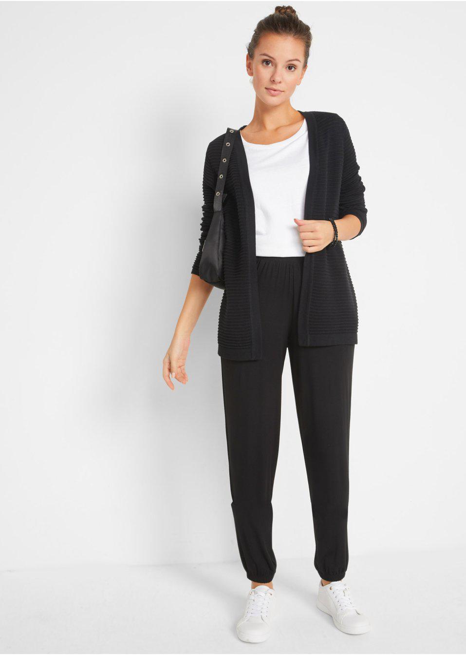 CZARNE SPODNIE Z GUMKĄ W PASIE JOGGER CASUAL